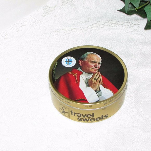 1984 POPE JOHN PAUL II Vintage Candy Tin Papal Visit to Canada 3 3/4" Souvenir - Picture 6 of 9